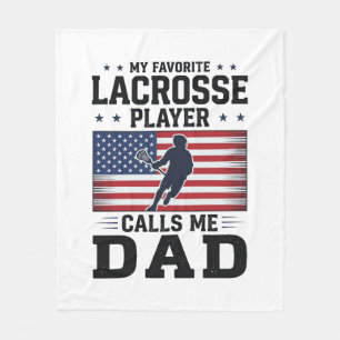 Funny Lacrosse Dad American Flag Vintage Shirt Des Fleece Blanket