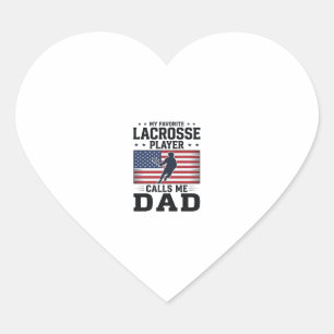 Funny Lacrosse Dad American Flag Vintage Shirt Des Heart Sticker