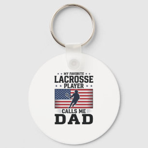 Funny Lacrosse Dad American Flag Vintage Shirt Des Key Ring