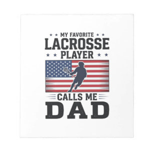 Funny Lacrosse Dad American Flag Vintage Shirt Des Notepad