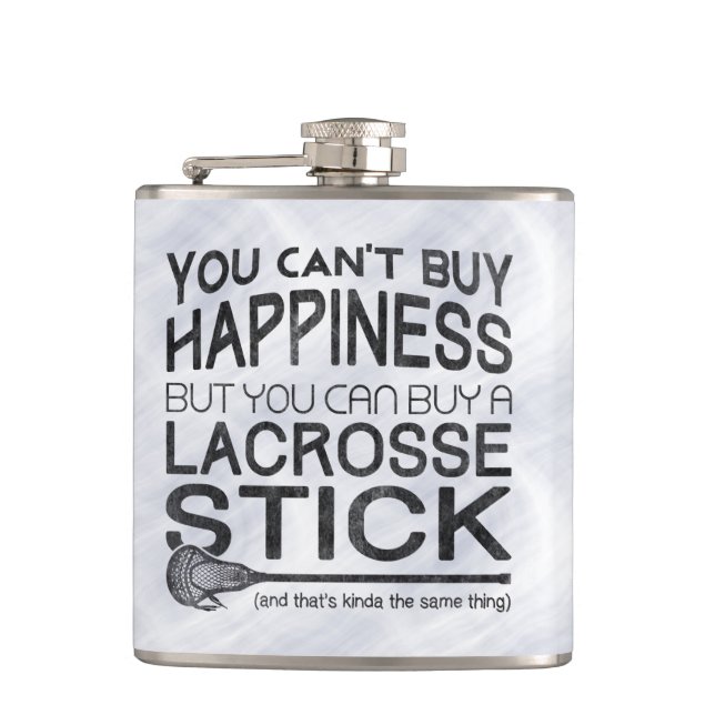 Funny Lacrosse Design Hip Flask (Front)