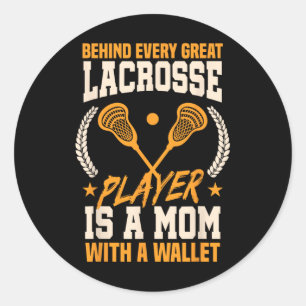 Funny Lacrosse Mum Mothers Day Classic Round Sticker