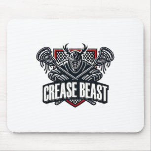 Funny Lacrosse Ops Warning Of Crease Beast Lax Goa Mouse Mat