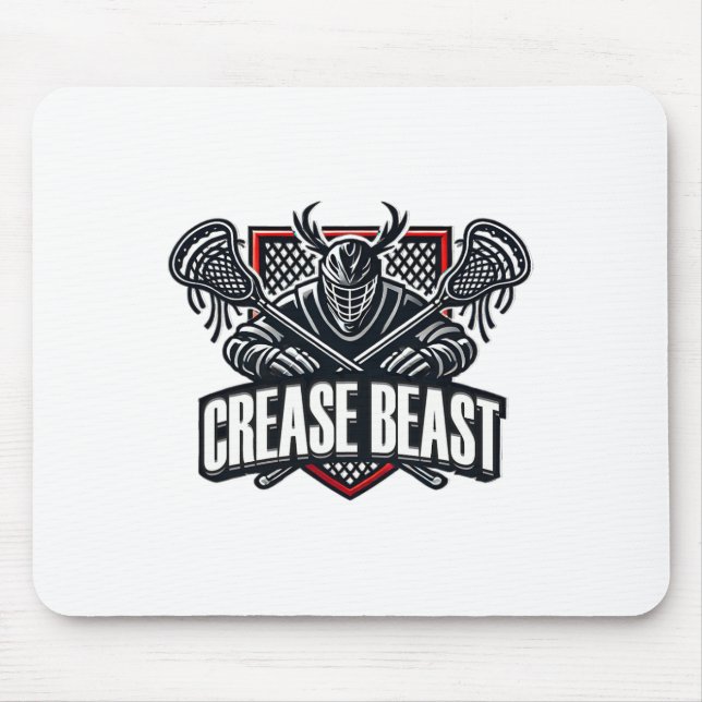 Funny Lacrosse Ops Warning Of Crease Beast Lax Goa Mouse Mat (Front)