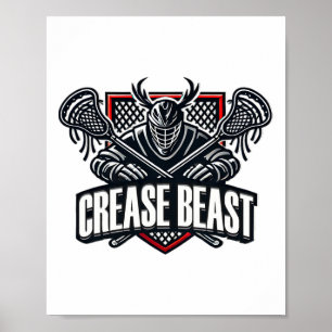 Funny Lacrosse Ops Warning Of Crease Beast Lax Goa Poster