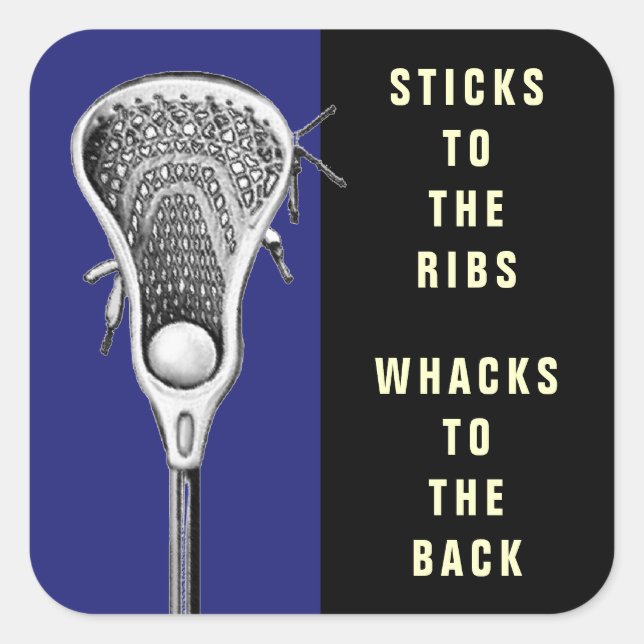 Funny Lacrosse Sports Square Sticker (Front)