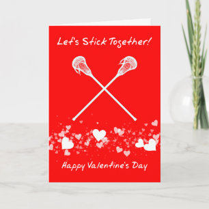 Funny Lacrosse Valentine's Day Card, Customisable Holiday Card