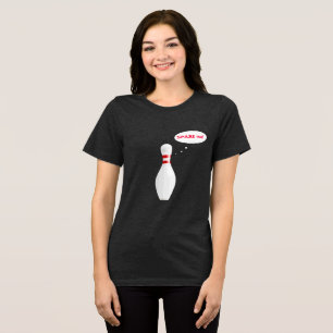 Funny Ladies Bowling Team Spare Me with Name Tri-Blend Shirt