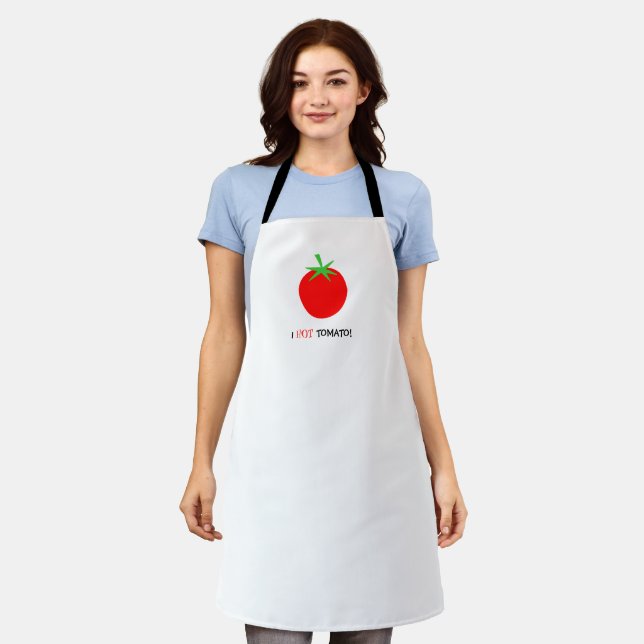 Funny Lady Chef One Hot Tomato Cute  Apron (Worn)