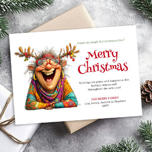 Funny Lady Christmas Card Digital Custom Design