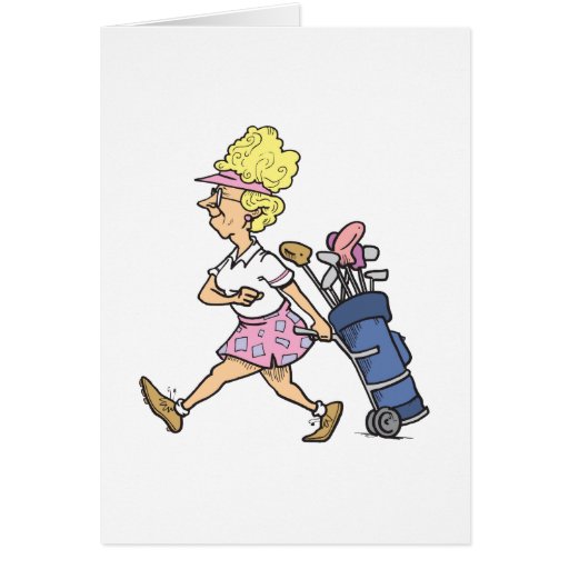 Image of funny lady golfer cartoon graphic