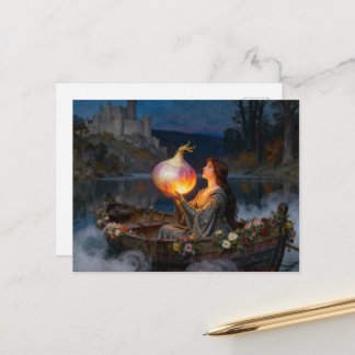 Funny Lady of Shallot Parody Postcard