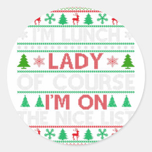 Funny Lady Ugly Christmas Sweaters Classic Round Sticker