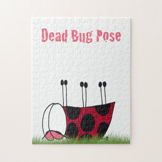 Funny Ladybug Dead Bug Yoga Pose Jigsaw Puzzle (Vertical)