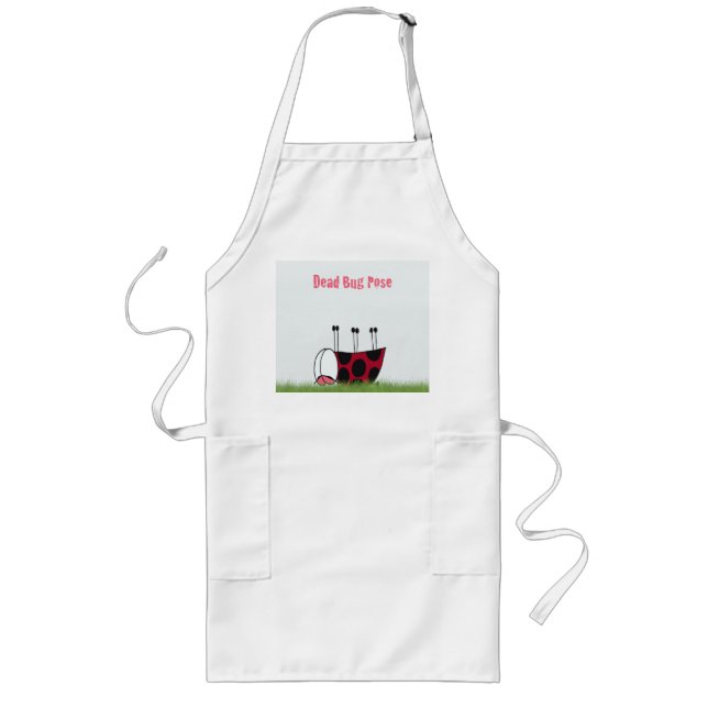 Funny Ladybug Dead Bug Yoga Pose Long Apron (Front)