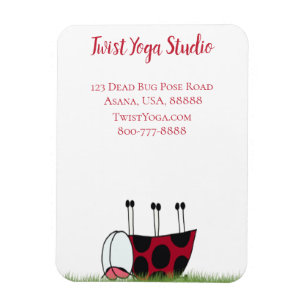 Funny Ladybug Dead Bug Yoga Pose Magnet