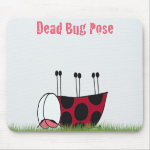 Funny Ladybug Dead Bug Yoga Pose Mouse Mat