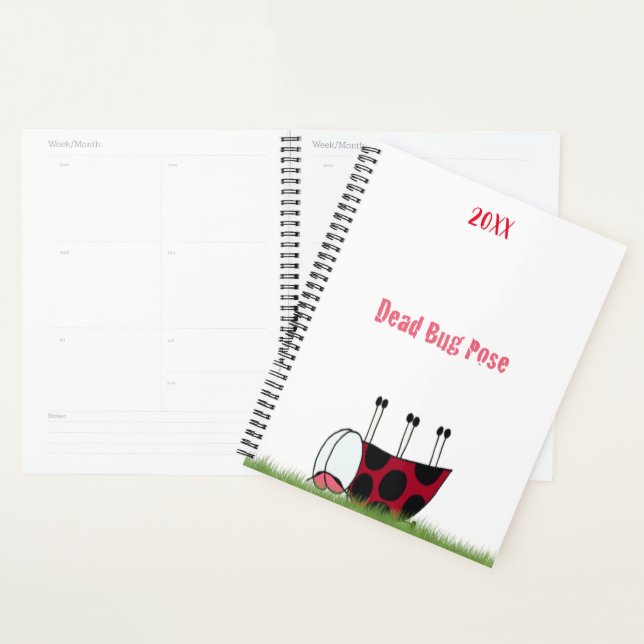 Funny Ladybug Dead Bug Yoga Pose Planner (Display)