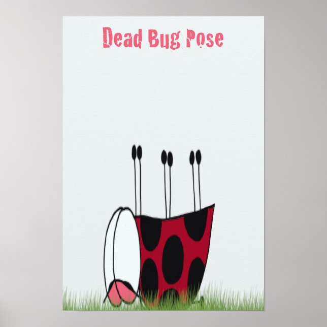 Funny Ladybug Dead Bug Yoga Pose Poster (Front)