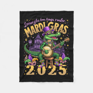 Funny Laissez Les Bon Temps Rouler Mardi Gras 2025 Fleece Blanket