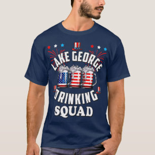 Funny Lake George Drinking Squad 4th of July USA T-Shirt