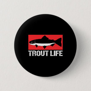 Funny Lake Trout Fisherman Fishing Trout Life 6 Cm Round Badge