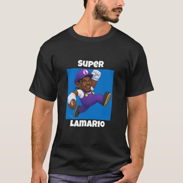 Funny Lamar Jackson x Mario T-Shirt (Front)