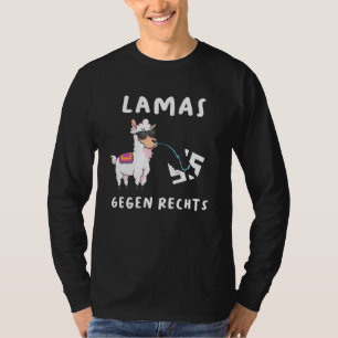 Funny Lamas Against Right Alpaca T-Shirt