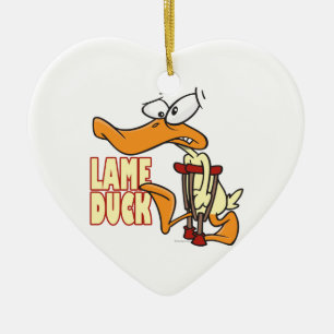 funny lame duck cartoon ceramic tree decoration