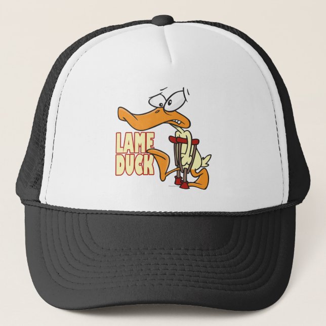 funny lame duck cartoon trucker hat (Front)