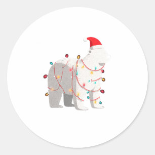 Funny Lar Bear Christmas Graphics Animal Lights Lo Classic Round Sticker