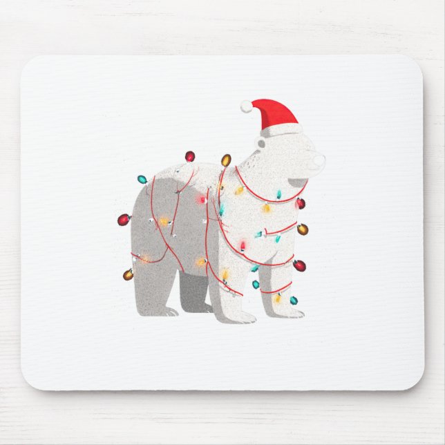 Funny Lar Bear Christmas Graphics Animal Lights Lo Mouse Mat (Front)