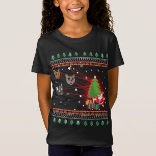Funny Laser Eyes Cat Ugly Christmas Lights Sweater
