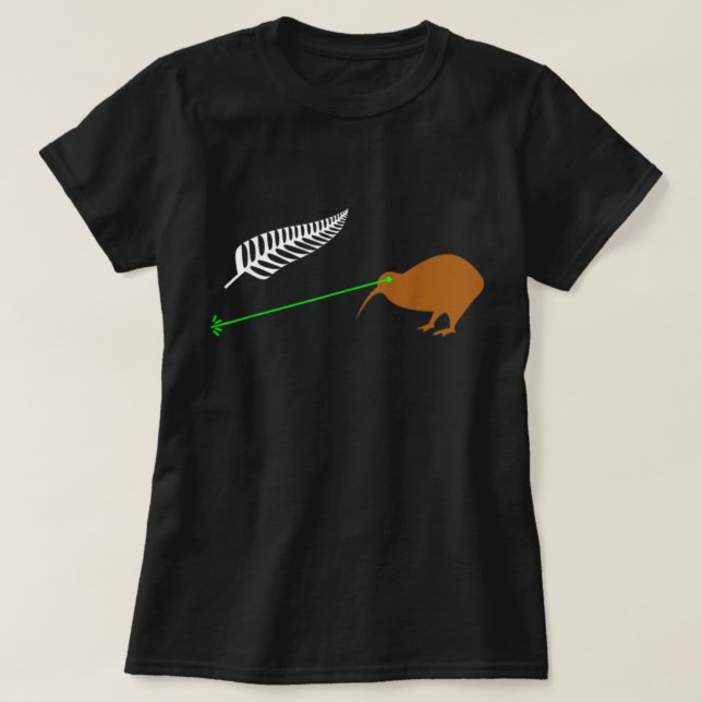Funny Laser Kiwi Flag- New Zealand Popular Choice  T-Shirt (Design Front)