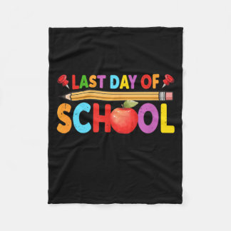 Funny Last Day Of School Sign Shirt Autograph Fleece Blanket