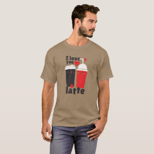Funny Latte Coffee Lover Love You Kawaii Graphics T-Shirt