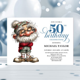 Funny Laugh Out Loud Man Turning 50 Invitation