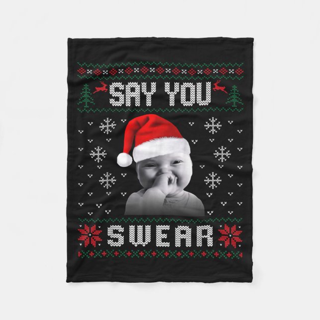 Funny Laughing Baby Ai Baby Meme Brainrot Ugly Chr Fleece Blanket (Front)