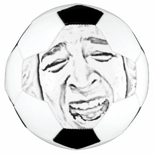 Funny Laughing Face Photo Drawing Design Football