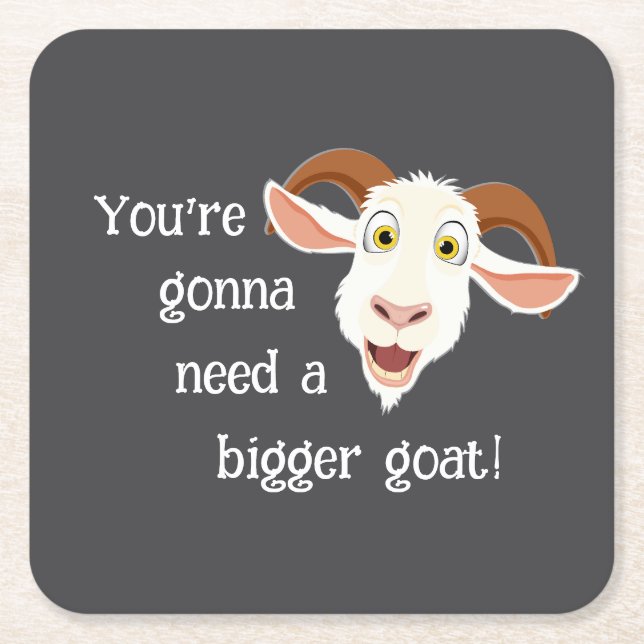 Funny Laughing Goat Famous Movie Quote Square Paper Coaster (Front)