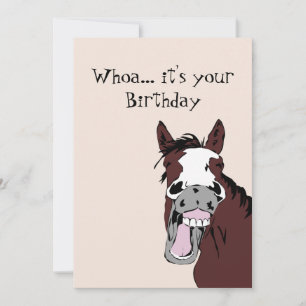 Funny Laughing Horse Birthday Humour Card