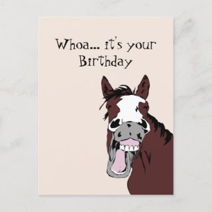 Funny Laughing Horse Birthday Humour Card