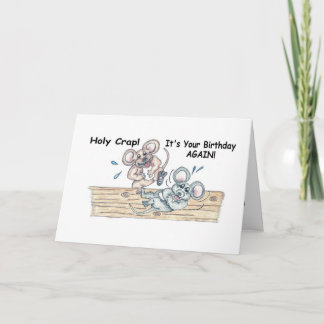 Funny Laughing Mice Happy Birthday Greeting Card