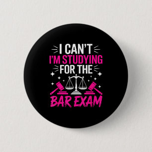 Funny Law School Student Gift - Can't Studying For 6 Cm Round Badge
