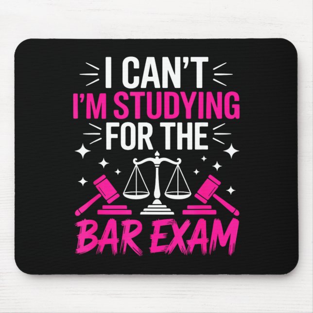 Funny Law School Student Gift - Can't Studying For Mouse Mat (Front)