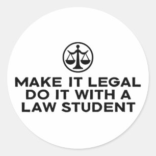 Funny Law Student Classic Round Sticker