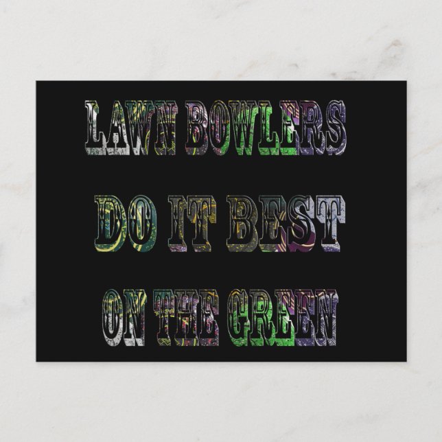 Funny Lawn Bowlers Do It Best, Postcard (Front)