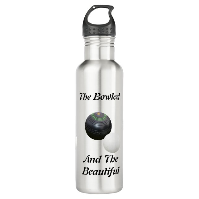 Funny Lawn Bowls Bowed Beautiful Design, 710 Ml Water Bottle (Front)
