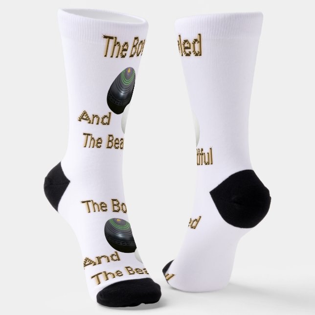 Funny Lawn Bowls Bowled Beautiful, Crew Socks (Angled)