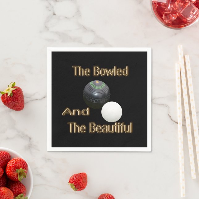 Funny Lawn Bowls Bowled Beautiful, Party Napkins (Insitu)